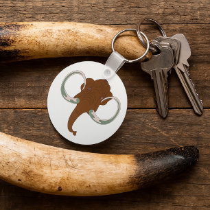 Cute Woolly Mammoth with Curved Tusks Keychain