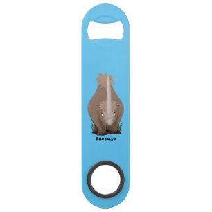 Cute woolly rhino elasmotherium cartoon bar key