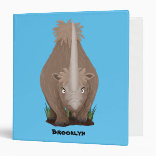 Cute woolly rhino elasmotherium cartoon binder