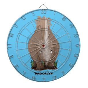 Cute woolly rhino elasmotherium cartoon dartboard