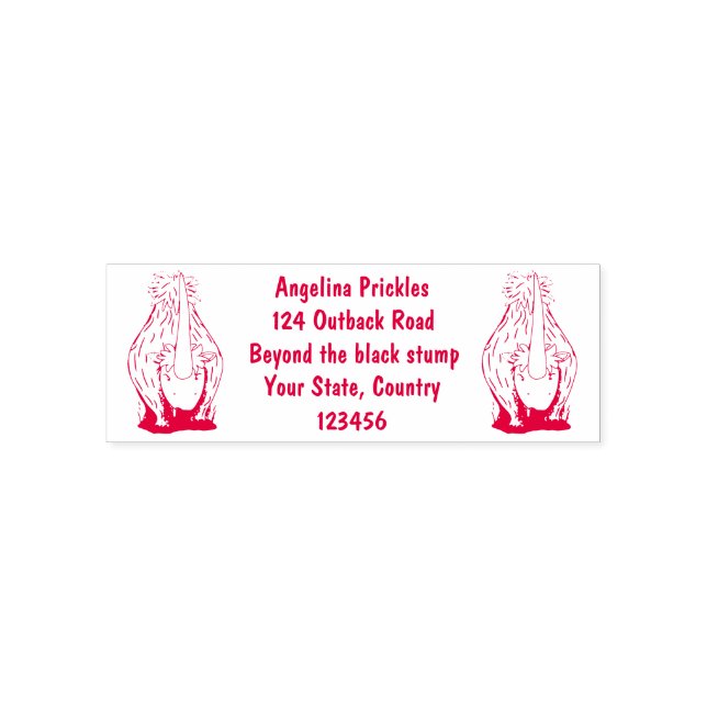 Cute woolly rhino elasmotherium cartoon self-inking stamp (Design)