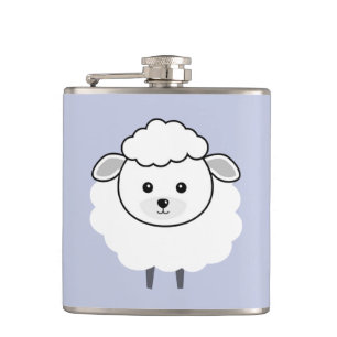 Cute Wooly Lamb Face Hip Flask