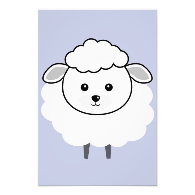 Cute Wooly Lamb Face Photo Print (Front)