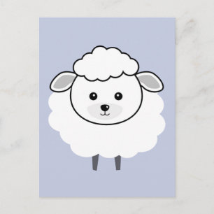 Cute Wooly Lamb Face Postcard