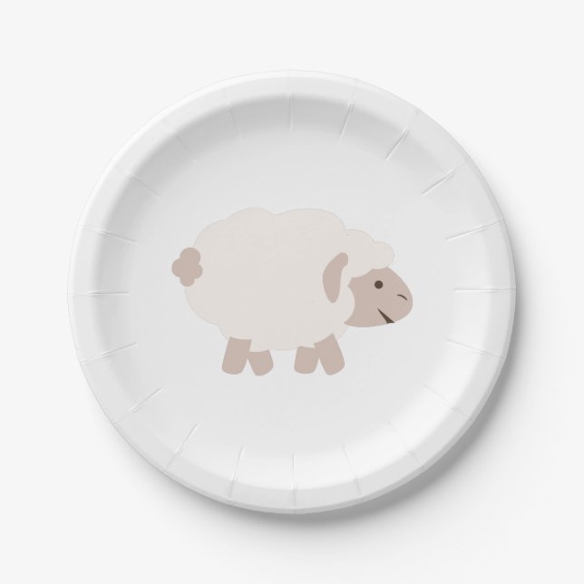 Cute Wooly lamb Paper Plate (Front)
