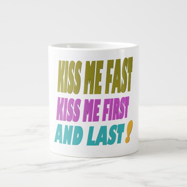 Cute word art for lovers of romance large coffee mug (Front)