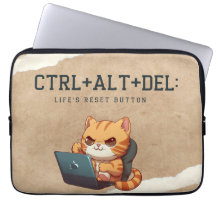 Cute Workaholic cat laptop sleeve