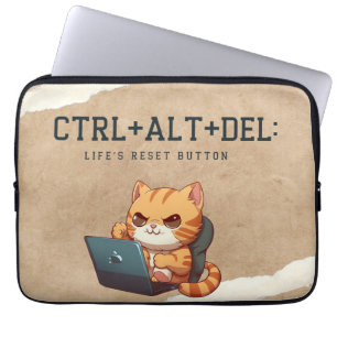 Cute Workaholic cat laptop sleeve