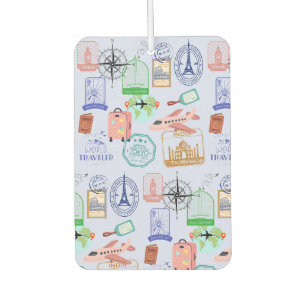 Cute World Traveller Collage Air Freshener