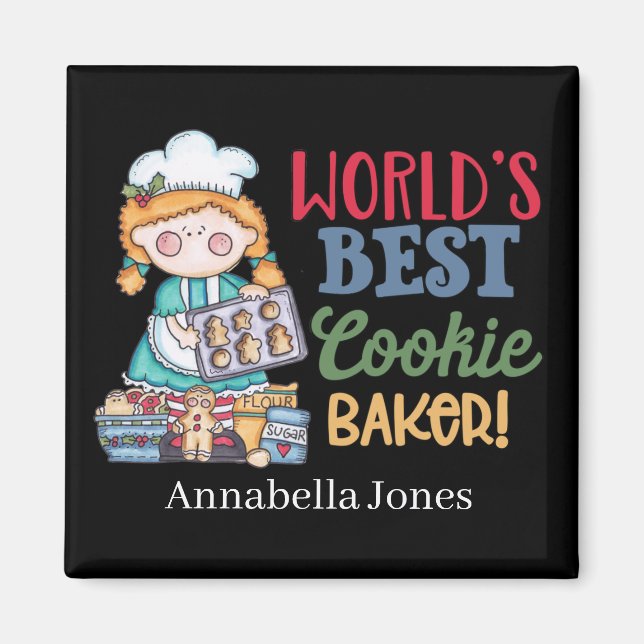 Cute world's best cookie baker  magnet (Front)
