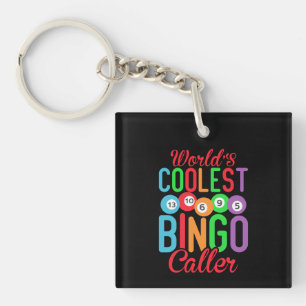 Cute world's coolest Bingo caller word art Keychain