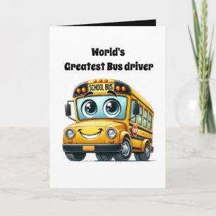 Cute World's greatest bus driver add message  Card