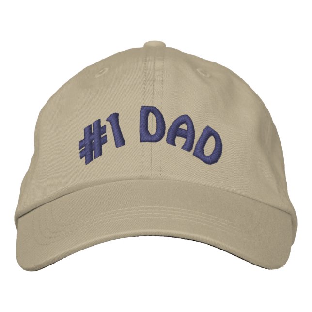 Cute Worlds Greatest Number One #1 Dad Embroidered Hat (Front)