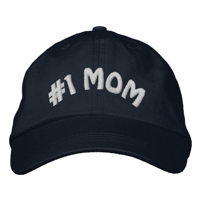 Cute Worlds Greatest Number One #1 Mom Embroidered Hat (Front)