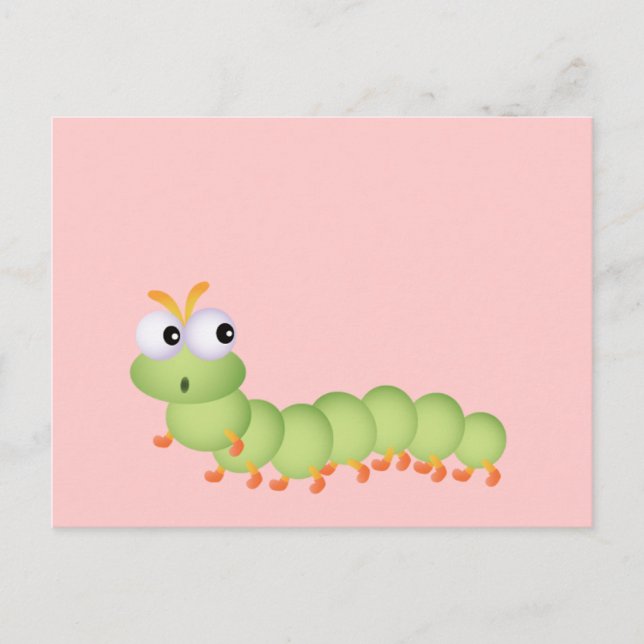Cute Worm Postcard (Front)