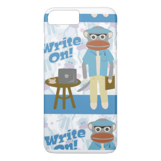 Cute Writer Sock Monkey Case-Mate iPhone Case