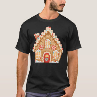 Cute Xmas Gingerbread House Decorated With Pepperm T-Shirt