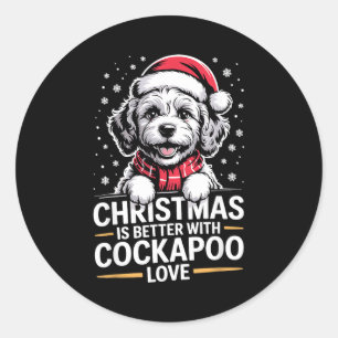 Cute Xmas Puppy Dog Christmas Is Better With Ao Lo Classic Round Sticker