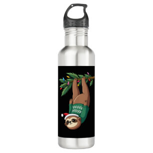 Cute Xmas Sloth Santa Hat Christmas Sloth - Tree L 710 Ml Water Bottle
