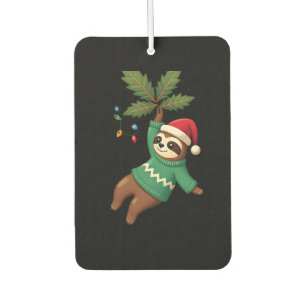 Cute Xmas Sloth Santa Hat Christmas Sloth - Tree L Air Freshener