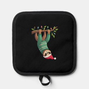 Cute Xmas Sloth Santa Hat Christmas Sloth - Tree L Pot Holder