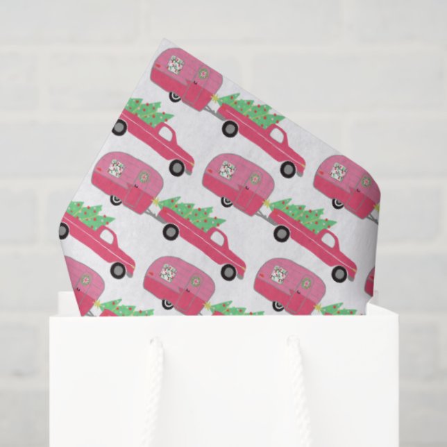 Cute Xmas Trailers RVs Trucks Christmas Holiday  Tissue Paper (Gift Bag)