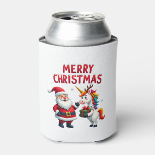 Cute Xmas Unicorn Santa on Unicorn Christmas T-Shi Can Cooler