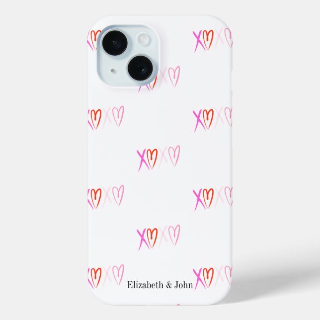 Cute "XOXO" Hearts Valentine's Day   Case-Mate iPhone Case (Back)