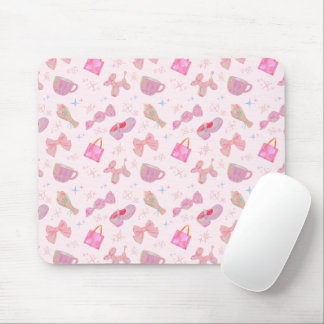 Cute Y2K Coquette Pink Iridescent Sparkle Pattern Mouse Pad