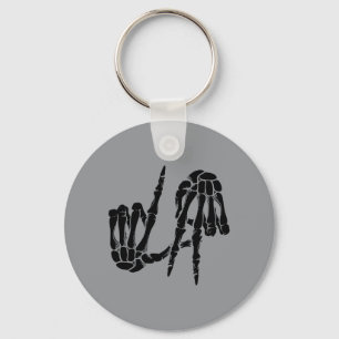 Cute Y Los Angeles Hand Sign Skeleton La Gift Keychain