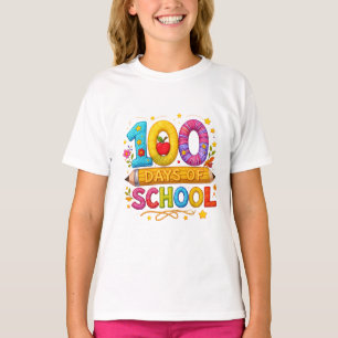 Cute Yarn 100 Days of School Teacher Girls T-Shirt