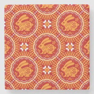 Cute Year of the Rabbit Chinese New Year Stone Coaster