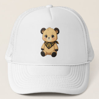 Cute Yellow and Black Ancap Teddy Bear  Trucker Hat