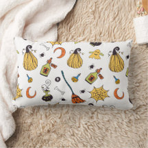 Cute Yellow and Green Boo Halloween Throw Pillow