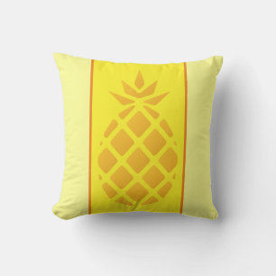 Cute Yellow And Orange Pineapple Monogram Throw Pillow