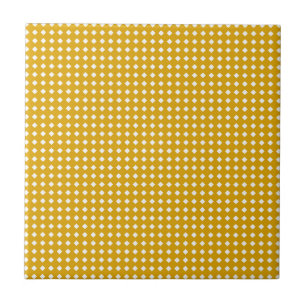 Cute Yellow and White Diamond Pattern Tile