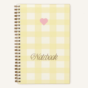 Cute Yellow and White Gingham Notebook