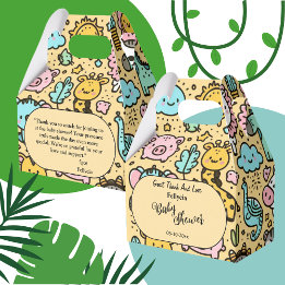 Cute Yellow Animal Doddles Favor Box