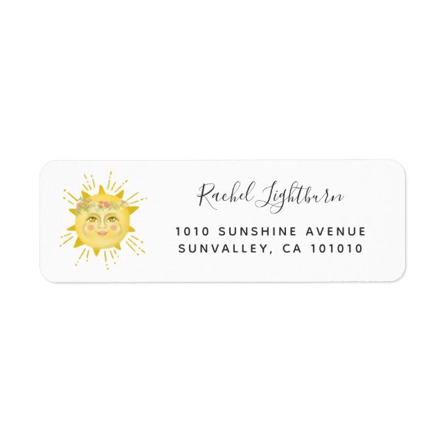 Cute Yellow Aquarelle soleil Baby shower Invitatio (Devant)