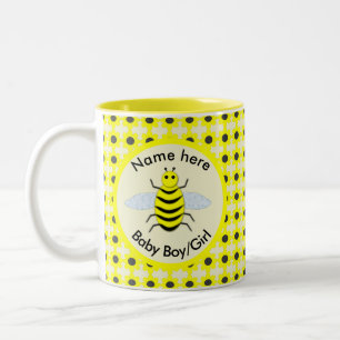 Cute Yellow Baby Bee Gender Neutral Two-Tone Coffee Mug