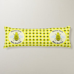 Cute Yellow Baby Bee Gender Reveal Neutral Custom Body Pillow