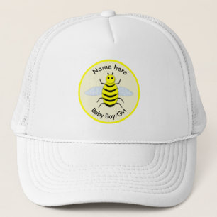 Cute Yellow Baby Bee Gender Reveal Neutral Custom Trucker Hat