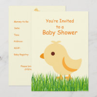 Cute Yellow Baby Chick Baby Shower