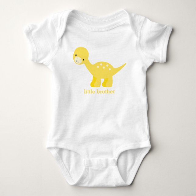 Cute Yellow Baby Dinosaur Bodysuit (Front)