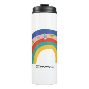 Cute yellow back to school bus boy custom name thermal tumbler