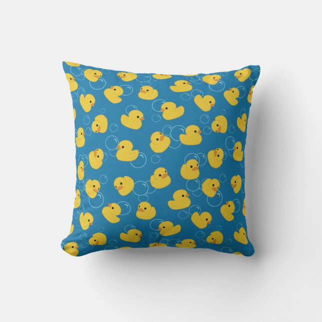Cute Yellow Bath Duck Throw Pillow (Front)