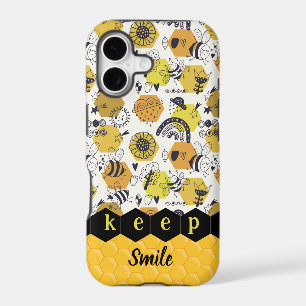 Cute yellow bees iPhone Case