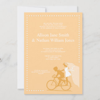 CUTE Yellow Bicycle Couple Wedding Invitation