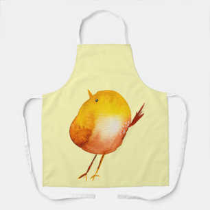Cute yellow bird watercolor apron