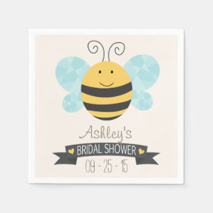 Cute Yellow & Black Bee Bridal Shower Napkin